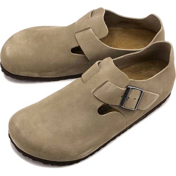 NEW BIRKENSTOCK unisex - simple seamless london shoes in taupe suede - Picture 2 of 2